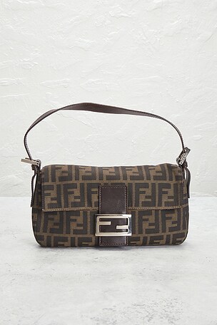 FWRD Renew Fendi Zucca Baguette Shoulder Bag