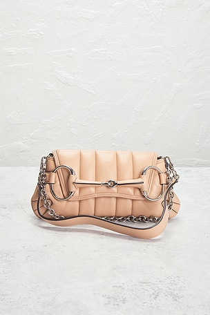 FWRD Renew Gucci Horsebit Clutch in Beige
