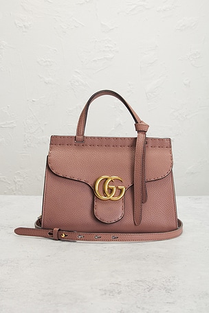 FWRD Renew Gucci Mini GG Marmont Shoulder Bag in Pink