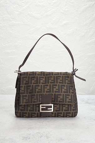FWRD Renew Fendi Zucca Mama Forever Baguette Shoulder Bag