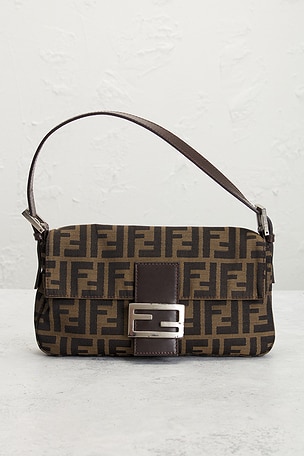 FWRD Renew Fendi Zucca Baguette Shoulder Bag