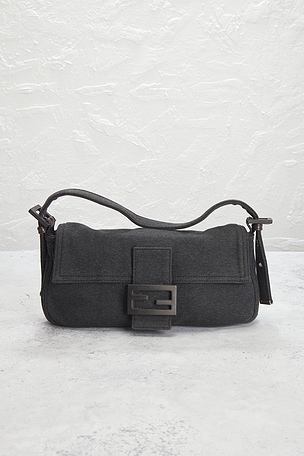 FWRD Renew Fendi Baguette Shoulder Bag in Black