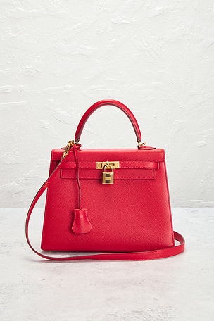 FWRD Renew Hermes Veau Epsom Kelly 25 Handbag