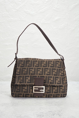 FWRD Renew Fendi Zucca Mama Forever Baguette Shoulder Bag