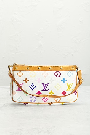 FWRD Renew Louis Vuitton Monogram Pochette Accessoires Shoulder Bag in White
