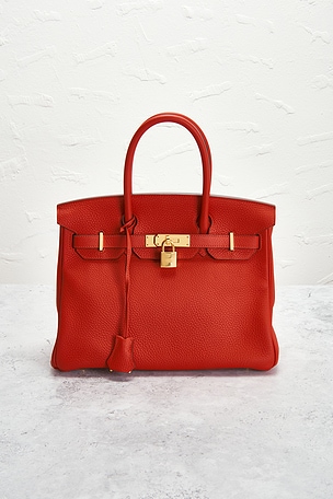 FWRD Renew Hermes Togo Birkin 30 Handbag in Red