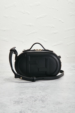 FWRD Renew Fendi Vitello Grace Mini O'Lock Camera Bag in Black