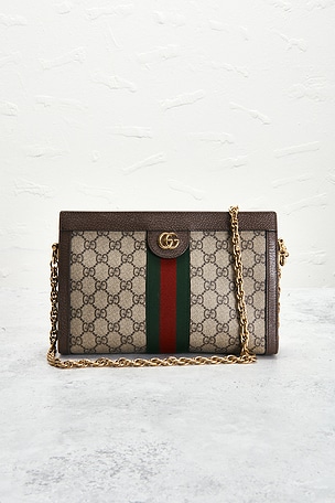 FWRD Renew Gucci Ophidia Shoulder Bag in Brown