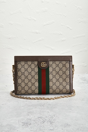 FWRD Renew Gucci Ophidia Shoulder Bag in Brown