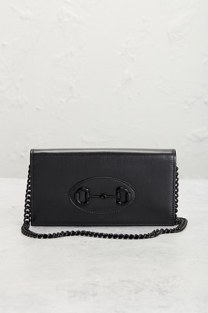 FWRD Renew Gucci Horsebit 1955 Wallet On Chain in Black