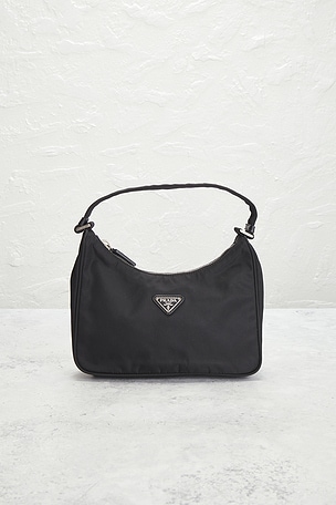 FWRD Renew Prada Black Mini Re-Edition 2000 Re-Nylon Shoulder Bag in Black