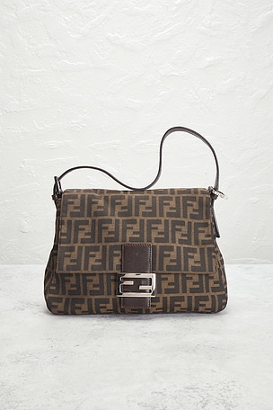 FWRD Renew Fendi Zucca Mama Forever Baguette Shoulder Bag