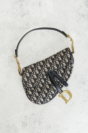 FWRD Renew Dior Trotter Oblique Saddle Bag in Blue