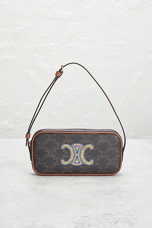 FWRD Renew Celine Triomphe Camera Bag in Brown