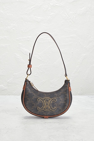 FWRD Renew Celine Ava Triomphe Shoulder Bag in Brown