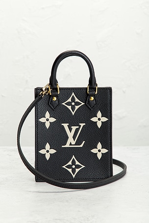 FWRD Renew Louis Vuitton Empreinte Monogram Giant Petit Sac Plat Tote Bag in Black