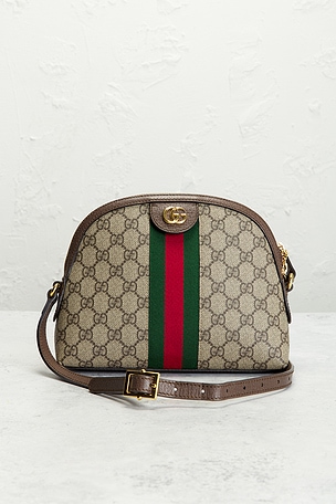 FWRD Renew Gucci Ophidia Shoulder Bag in Brown