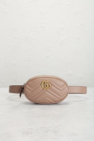 FWRD Renew Gucci GG Marmont Belt Bag in Neutral