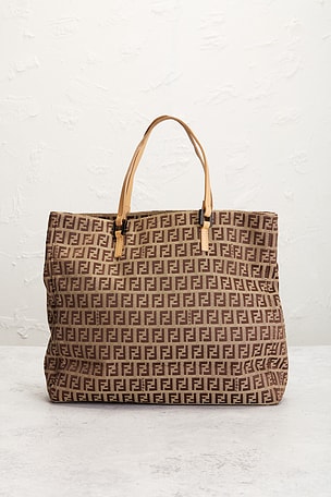 FWRD Renew Fendi Zucchino Tote Bag in Neutral