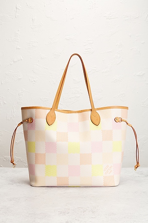 FWRD Renew Louis Vuitton Damierlicious Neverfull MM Tote Bag in Beige