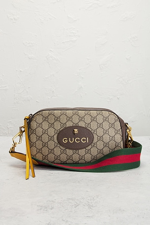 FWRD Renew Gucci Neo Vintage Messenger Bag in Beige