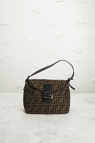 FWRD Renew Fendi Zucca Hobo Bag in Brown