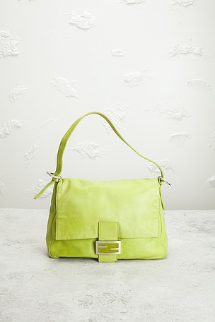 FWRD Renew Fendi Mama Baguette Shoulder Bag in Green