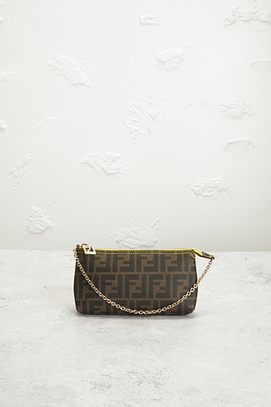 FWRD Renew Fendi Zucca Pochette Shoulder Bag en Marron