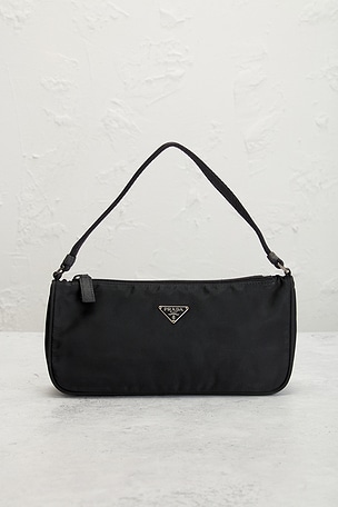 FWRD Renew Prada Tessuto Pouch in Black