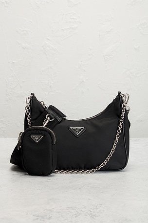FWRD Renew Prada Re-Edition 2005 Re-Nylon Shoulder Bag in Black