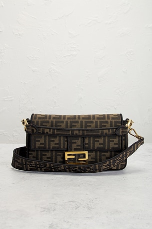 FWRD Renew Fendi FF 1974 Baguette Shoulder Bag in Brown
