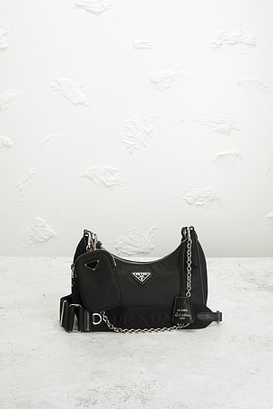 FWRD Renew Prada Re-Edition 2005 Re-Nylon Shoulder Bag in Black