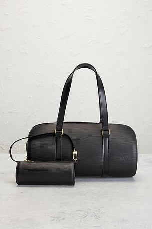 FWRD Renew Louis Vuitton Epi Soufflot Handbag & Mini Set in Black