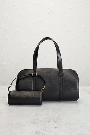 FWRD Renew Louis Vuitton Epi Soufflot Handbag & Mini Set in Black