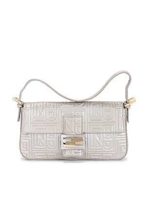 Fendi Logo Embossed Baguette Shoulder Bag FWRD Renew
