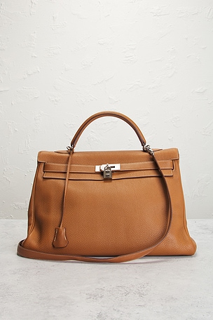 FWRD Renew Hermes Togo Kelly 40 Handbag in Brown