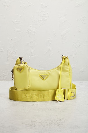 FWRD Renew Prada Re-Edition 2005 Re-Nylon Shoulder Bag in Yellow
