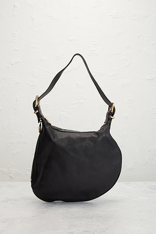 FWRD Renew Fendi Selleria Oyster Shoulder Bag in Black
