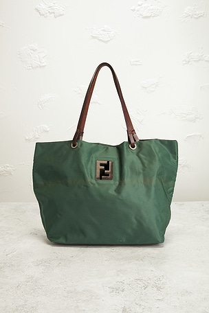FWRD Renew Fendi Tessuto Tote Bag in Green