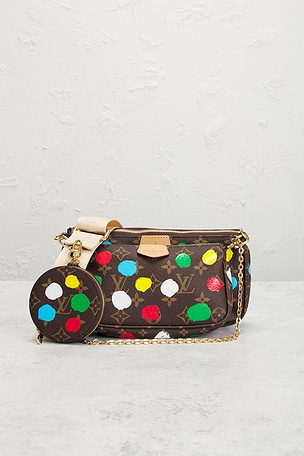 FWRD Renew Louis Vuitton X Yayoi Kusama Painted Dots Monogram Multi Pochette Accessoires Shoulder Bag