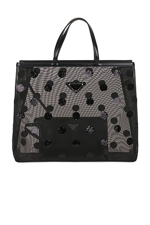 Prada Polka Dot Sequined Mesh Tote Bag FWRD Renew