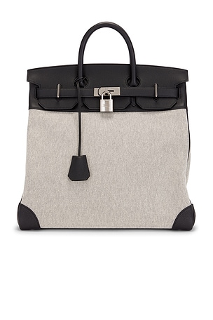 Hermes Toile & Evercolor Haut A Courroies Birkin 40 Handbag FWRD Renew