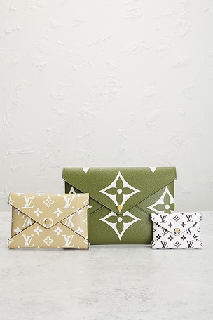 FWRD Renew Louis Vuitton Monogram Giant Kirigami Pochette Set in Green