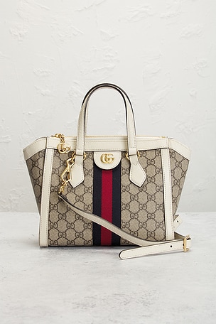 FWRD Renew Gucci Ophidia Tote Bag in Brown