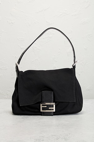 FWRD Renew Fendi Mama Baguette Shoulder Bag in Black