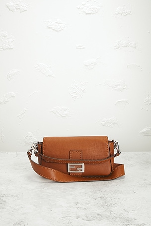 FWRD Renew Fendi Baguette Shoulder Bag in Brown