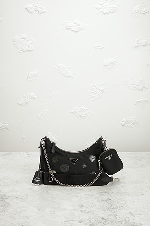 FWRD Renew Prada Sequin Polka Dot Re-Edition 2005 Re-Nylon Shoulder Bag