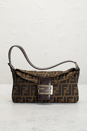 FWRD Renew Fendi Zucca Baguette Shoulder Bag