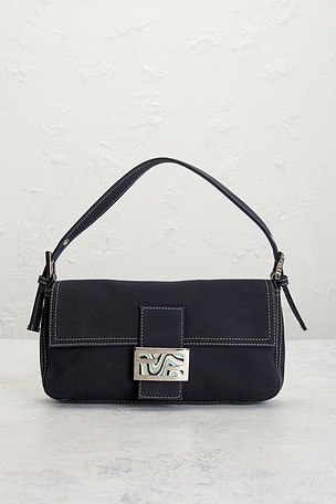 FWRD Renew Fendi Baguette Shoulder Bag in Blue