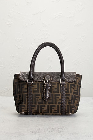 FWRD Renew Fendi Zucca Linda Handbag in Brown